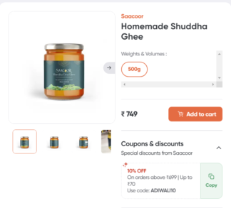 Saacoor Premium Desi Ghee Buy Now 